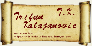 Trifun Kalajanović vizit kartica